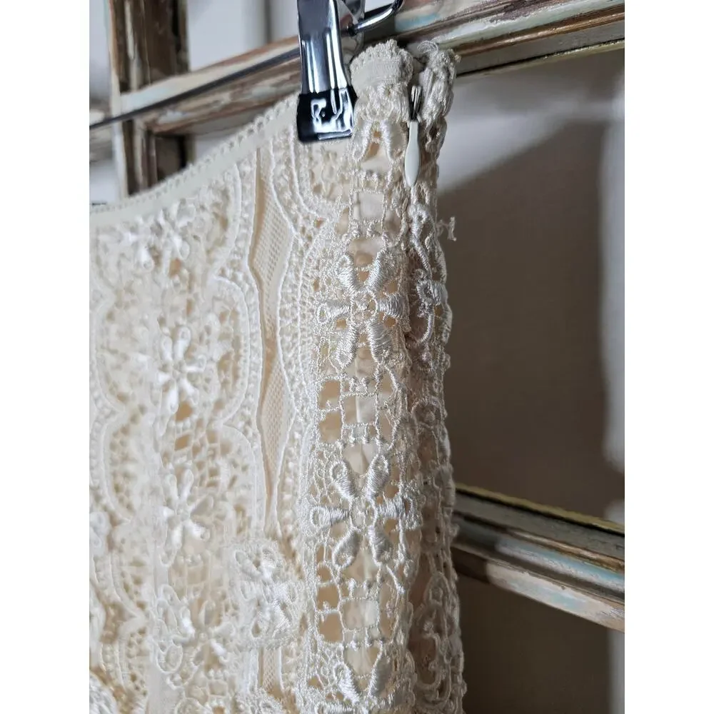 Antonio Melani Women's Ivory Lined A-line Lace Skirt Size 4 - Picture 10 of 10